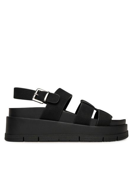 DeeZee Sandały 62273-3 Czarny. Czarne sandały DeeZee, bez wzorów, ze skóry, bez obcasa, na płaskiej podeszwie, bez zapięcia. Za 159,99 zł.