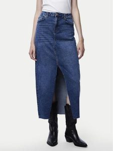 Pieces Spódnica jeansowa Jessie 17150234 Niebieski Regular Fit. Niebieskie spódnice Pieces, xl, bez wzorów, z bawełny. Za 129,99 zł.