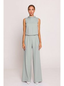 Made of emotion Kombinezon w kolorze zielonym rozmiar: M. Zielone kombinezony Made Of Emotion, m, bez wzorów, bez kołnierzyka, bez ramiączek. Za 257,31 zł.