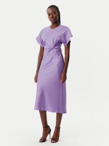 Rinascimento Sukienka koktajlowa CFC0122932003 Fioletowy Regular Fit. Fioletowe kombinezony Rinascimento, m, bez wzorów, z syntetyku, wizytowe, bez kołnierzyka, bez ramiączek. Za 299,99 zł.