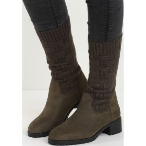 Ciemnozielone Kozaki Daily Grind. Botki marki Born2be. Za 64,99 zł.