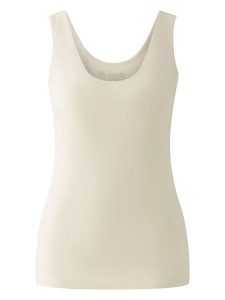 Miss Lagotte Top w kolorze kremowym rozmiar: 40. Brązowe topy Miss Lagotte, bez wzorów, bez kołnierzyka, bez ramiączek. Za 109,78 zł.