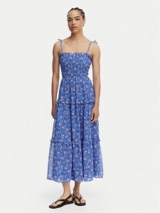 Tommy Jeans Sukienka letnia DW0DW20339 Niebieski Regular Fit. Niebieskie sukienki Tommy Jeans, na lato, xs, bez wzorów, z jeansu, bez kołnierzyka, bez ramiączek. Za 569,99 zł.