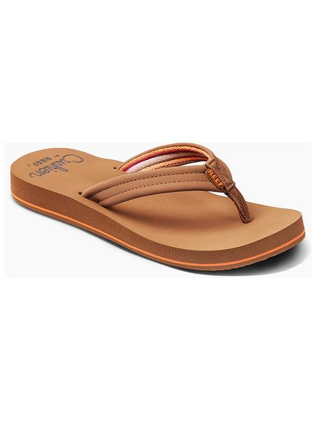 Reef Japonki "Cushion Breeze" w kolorze beżowym rozmiar: 37,5. Brązowe klapki Reef, bez wzorów, z tkaniny, z otwartym noskiem, bez obcasa. Za 144,92 zł.