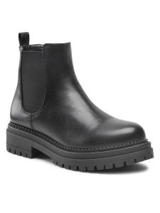 Jenny Fairy Botki WS5195-21 Czarny. Czarne botki Jenny Fairy, bez wzorów, ze skóry, bez obcasa, na płaskiej podeszwie, bez zapięcia. Za 89,98 zł.