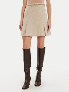 Marciano Guess Spódnica mini Helene 4BGD08 7186A Beżowy Regular Fit. Brązowe spódnice Marciano Guess, z aplikacjami, z syntetyku, mini. Za 419,99 zł.
