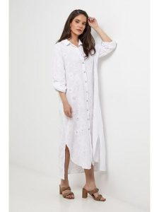 Lin Passion Lniana sukienka w kolorze białym rozmiar: 40/42. Białe sukienki Lin Passion, bez wzorów, ze lnu, klasyczne, bez kołnierzyka, bez ramiączek, maxi. Za 173,99 zł.