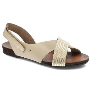 Beżowe Sandały Lemar Modne Buty Na Lato. Brązowe sandały Lemar, bez wzorów, bez obcasa, bez zapięcia. Za 199,00 zł.