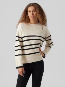 Vero Moda Sweter 10278319 Beżowy Regular Fit. Brązowe swetry klasyczne Vero Moda, xs, z syntetyku, bez kołnierzyka. Za 199,99 zł.