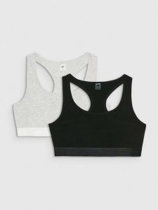 4F Biustonosz bawełniany z niskim wsparciem (2-pack) damski - multikolor XS. Biustonosze 4f, bez wzorów, z bawełny. W wyprzedaży za 59,99 zł.