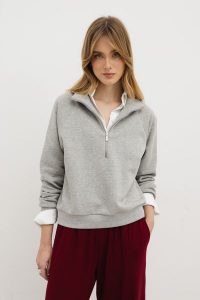 BLUZA VIKI SZARY MELANŻ L - Flawless. Szare bluzy Flawless, l, bez wzorów, z bawełny, bez kaptura. Za 349,00 zł.