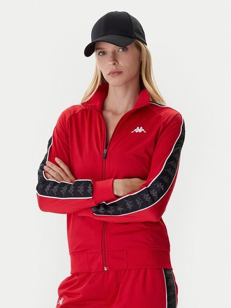 Kappa Bluza 301PSC0 Czerwony Slim Fit. Czerwone bluzy Kappa, l, bez wzorów, z syntetyku, bez kaptura. Za 89,99 zł.