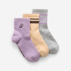 Skarpety do kostki 3 pary. Skarpetki DECATHLON, bez wzorów, z bawełny. Za 44,99 zł.
