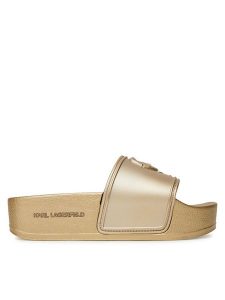 KARL LAGERFELD Klapki Kondo Maxi KL80819M Złoty. Żółte klapki KARL LAGERFELD, bez wzorów, z syntetyku, bez obcasa. Za 319,99 zł.