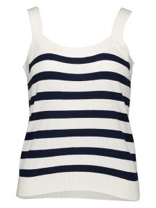 SisterS point Top w kolorze kremowo-granatowym rozmiar: L. Brązowe topy Sisters Point, l, bez wzorów, bez kołnierzyka, bez ramiączek. Za 37,12 zł.