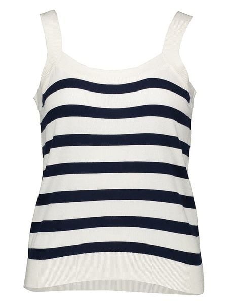 SisterS point Top w kolorze kremowo-granatowym rozmiar: L. Brązowe topy Sisters Point, l, bez wzorów, bez kołnierzyka, bez ramiączek. Za 52,30 zł.