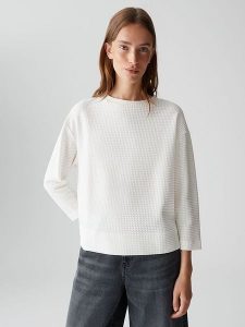 OPUS Bluza "Gelix" w kolorze białym rozmiar: 42. Białe bluzy Opus, bez wzorów, z bawełny, bez kaptura. Za 136,78 zł.