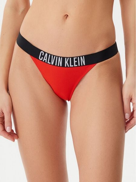 Calvin Klein Swimwear Dół od bikini KW0KW02857 Czerwony. Czerwone bikini Calvin Klein Swimwear, bez wzorów, z syntetyku. Za 179,99 zł.