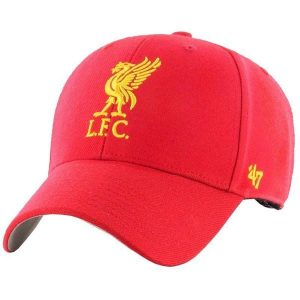 Czapka Baseballowa Liverpool FC. Czerwone czapki 47 Brand, bez wzorów. Za 149,99 zł.
