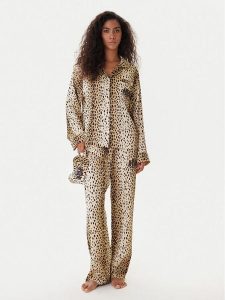 Juicy Couture Piżama JCLPJ225504 Beżowy Relaxed Fit. Brązowe piżamy Juicy Couture, bez wzorów, z syntetyku, bez ramiączek. Za 649,99 zł.