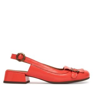 Czółenka Fly London. Czerwone czółenka Fly London, bez wzorów, bez obcasa, bez zapięcia. Za 716,99 zł.