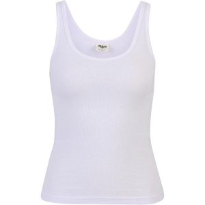 Tank Top Damski Prążkowana Ekologiczny Basic 2pak. Białe topy Urban Classics, xl, bez wzorów, prążkowane, sportowe, bez kołnierzyka, bez ramiączek. Za 95,99 zł.
