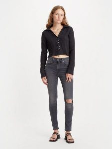 Levi´s Dżinsy "721" - Skinny fit - w kolorze szarym rozmiar: W29/L30. Szare jeansy z aplikacjami, z podwyższonym stanem. Za 140,53 zł.