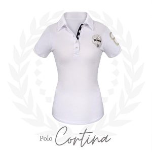 Koszulka polo do jazdy konnej damska JD ATTACK Cortina. Białe bluzki JD ATTACK, xl, bez wzorów, sportowe, bez kołnierzyka, bez ramiączek. Za 99,00 zł.
