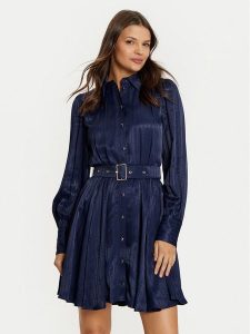 Marciano Guess Sukienka koktajlowa 5RGK22 7169A Granatowy Regular Fit. Niebieskie sukienki Marciano Guess, z aplikacjami, z wiskozy, wizytowe, bez kołnierzyka, bez ramiączek. Za 559,99 zł.