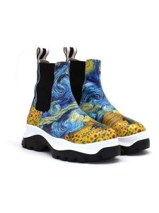 Goby Sztyblety w kolorze niebiesko-żółtym rozmiar: 39. Niebieskie botki Goby, bez wzorów, bez obcasa, bez zapięcia. Za 347,99 zł.