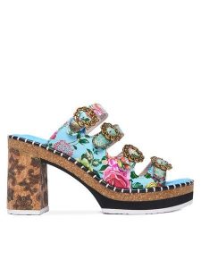 Laura Vita Klapki Naomio 10 Niebieski. Niebieskie klapki LAURA VITA, bez wzorów, ze skóry, bez obcasa. Za 439,99 zł.