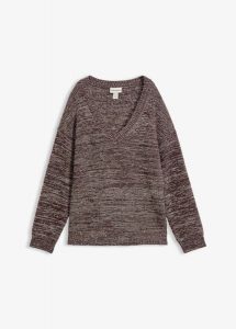 Sweter z miękkiej mieszanki wiskozy. Brązowe swetry klasyczne bonprix, z dzianiny, bez kołnierzyka. Za 159,99 zł.