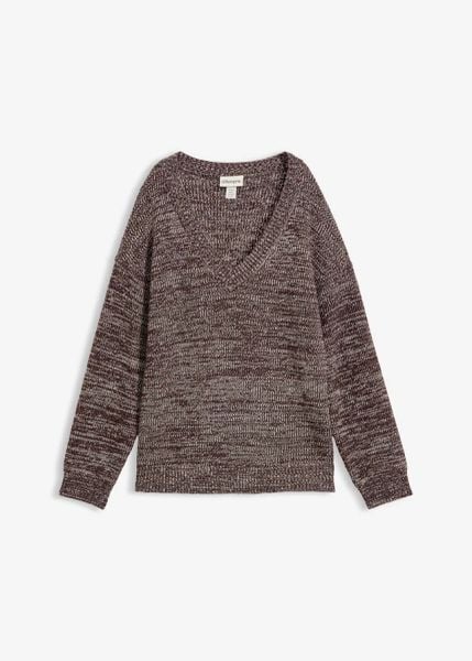 Sweter z miękkiej mieszanki wiskozy. Brązowe swetry klasyczne bonprix, bez wzorów, z dzianiny, bez ramiączek. Za 159,99 zł.