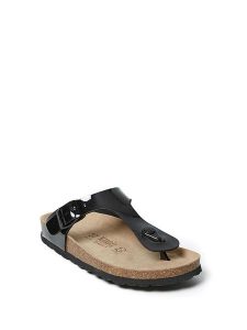 Mandel Japonki w kolorze czarnym rozmiar: 37. Czarne klapki Mandel, bez wzorów, z materiału, z otwartym noskiem, bez obcasa. Za 84,79 zł.