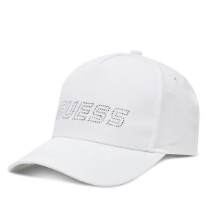 Czapka z daszkiem Guess. Białe czapki Guess, z aplikacjami. Za 99,99 zł.