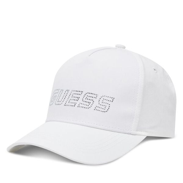 Czapka z daszkiem Guess. Białe czapki Guess, z aplikacjami. Za 79,99 zł.