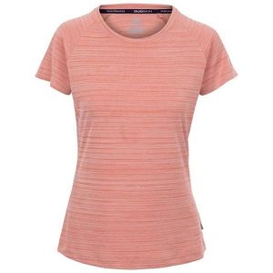 Trespass Vickland - Aktywny top damski Pink Shell Marl. Czerwone topy Trespass, bez wzorów, z materiału, klasyczne, bez kołnierzyka, bez ramiączek. Za 66,60 zł.