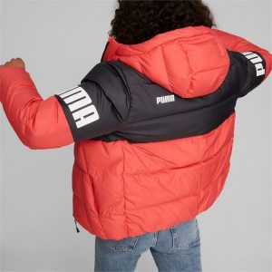 Kurtka uniwersalna damska Puma 84939435. Czerwone kurtki Puma, uniwersalny, bez wzorów, z puchu, z kapturem. W wyprzedaży za 558,20 zł.