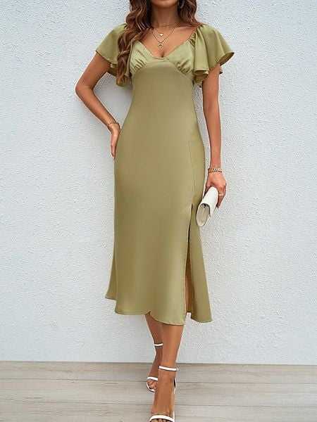 Tazga Sukienka w kolorze oliwkowym rozmiar: 38. Zielone sukienki Tazga, bez wzorów, bez kołnierzyka, bez ramiączek, midi. Za 148,26 zł.