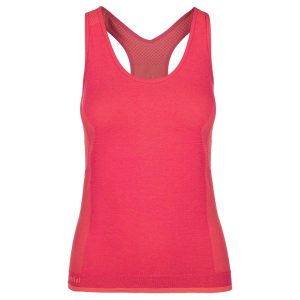 Damski top bezszwowy Kilpi PANOS-W. Czerwone topy Kilpi, xs, bez wzorów, sportowe, bez kołnierzyka, bez ramiączek. Za 75,03 zł.