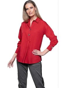 Heine Bluzka w kolorze czerwonym rozmiar: 40. Czerwone bluzki Heine, bez wzorów, z bawełny, bez kołnierzyka, bez ramiączek. Za 43,88 zł.