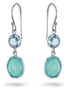 Les Petites Précieuses Srebrne kolczyki z kamieniami szlachetnymi rozmiar: onesize. Szare kolczyki Les Petites Précieuses, z topazem, srebrne. Za 153,95 zł.