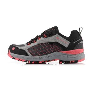 Buty trekkingowe niskie damskie Alpine Pro Lopre Vibram. Czerwone buty trekkingowe Alpine Pro, ze skóry, bez zapięcia. W wyprzedaży za 399,00 zł.