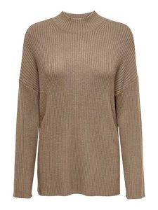 ONLY Sweter w kolorze jasnobrązowym rozmiar: M. Brązowe swetry oversize ONLY, m, bez wzorów, prążkowane, bez ramiączek. Za 74,63 zł.