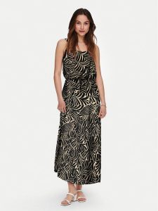ONLY Sukienka letnia Nova 15222217 Czarny Regular Fit. Czarne kombinezony ONLY, na lato, bez wzorów, z wiskozy, bez kołnierzyka, bez ramiączek. Za 89,99 zł.