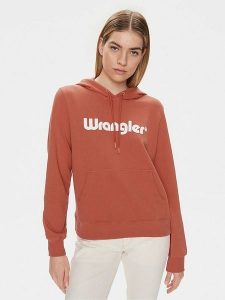 Wrangler Bluza w kolorze pomarańczowym rozmiar: S. Pomarańczowe bluzy Wrangler, s, bez wzorów, z kapturem. Za 121,99 zł.