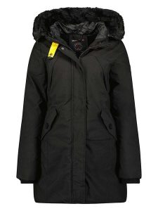 Geographical Norway Parka "Cherifa" w kolorze czarnym rozmiar: L. Czarne płaszcze Geographical Norway, l, z aplikacjami, bez kaptura. Za 285,49 zł.