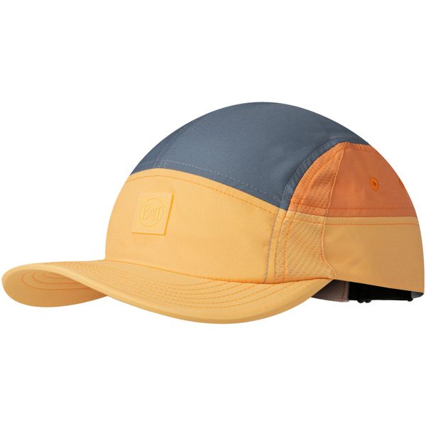 Czapka z daszkiem BUFF 5 PANEL GO CAP DOMUS APRICOT. Żółte czapki Buff, bez wzorów, sportowe. Za 94,99 zł.