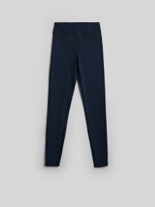 4F Legginsy dzianinowe damskie - granatowe XS. Niebieskie legginsy 4f, bez wzorów, z dzianiny. Za 129,99 zł.