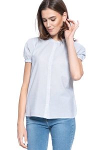 DAMSKA KOSZULA KRÓTKI RĘKAW MUSTANG ELSA BASIC BLOUSE 1009453 11723. Koszule Mustang, s, bez wzorów, bez kołnierzyka, bez ramiączek. W wyprzedaży za 49,99 zł.